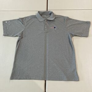 Antigua New England Patriots Gray Logo Golf Polo Shirt L